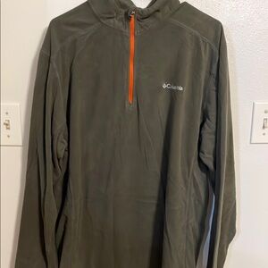 Columbia Olive Green Pullover with Orange Zipper